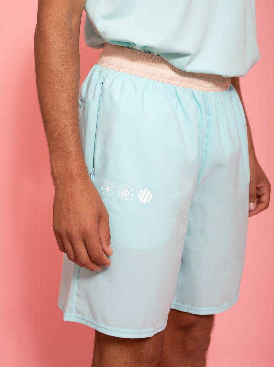 Pantalones cortos de apertura — Rosa azul 